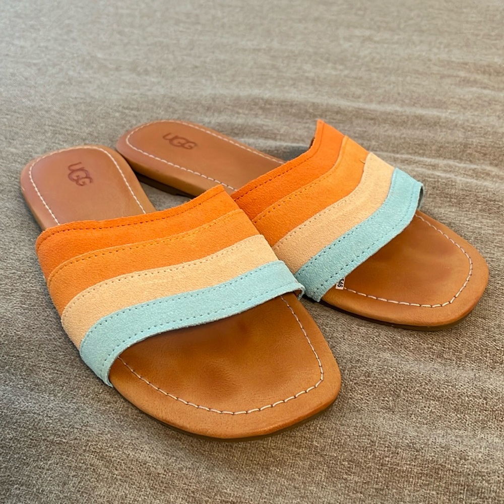 UGG Ximena Slide Sandals Size 8 Excellent Pre-Owned Condition